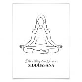 Poster Yoga Sitzhaltung der Weisen - Line Art 