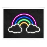 Poster Arc-en-ciel - néon 