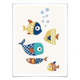 Plakat - Kubistika - Farverige fisk 