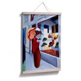 Poster Macke - Frau mit Sonnenschirm vor Hutladen 
