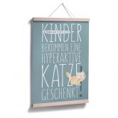 Poster Unbeaufsichtigte Kinder bekommen eine hyperaktive Katze geschenkt. 