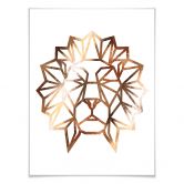Plakat - Origami Løvehoved - Kobbereffekt 