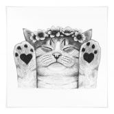 Poster Süße Katze mit Herz-Pfoten - Korenkova - Quadratisch 