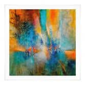 Poster Urbanes Licht in Blau und Orange - Schmucker - Quadratisch 