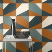 Rasch Vliestapete Club in Leder- Kacheloptik cognac 