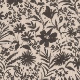 Blumentapete, Vliestapete Paraiso schwarz 