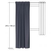 Homing Vorhang mit verdeckten Schlaufen RE-Allen graphit -  2.45 x 1.4 m 