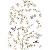 Wallsticker rundbue vægpanel rosenbusk med fugle - Kikki Belle - bred 