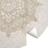 Fototapet med boho-ornamenter i linnedlook - Bloomery Decor - Round - vliesetapet/selvklæbende non-woven tapet 
