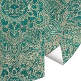 Fototapete Orientalisch - Mandala Boho Gold-grün - Bloomery Decor - Rund - Selbstklebend/Vlies 