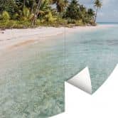 Papier peint photo Tropical - Plage de palmiers dans les mers du Sud - Colombo - Rond - papier peint intissé/papier peint intissé autocollant 