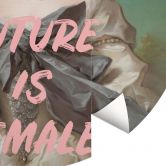 Wall Mural with saying The future is female - Grace Digital Art - Round - non self-adhesive/self-adhesive wallpapers 
