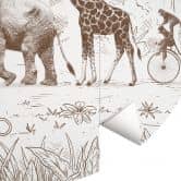 Papier peint photo rond Défilé de la jungle avec animaux - Kikki Belle - papier peint intissé/papier peint intissé autocollant 