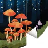 Tapet cirkel Skov og stjerner om natten - SpaceFrog Designs - vliesetapet/selvklæbende non-woven tapet 
