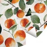 Tapet cirkel Frugtagtige mandariner - UN Designs - vliesetapet/selvklæbende non-woven tapet 