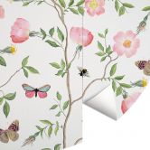 Round wall mural Pink roses in spring - UN Designs - non self-adhesive/self-adhesive wallpapers 