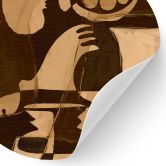 Sticker mural Composition abstraite dans des tons chauds de terre - Al Dafai - Rond 