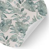 Jungle leaves akvarel creme Wallsticker - Bloomery Decor - Rund 