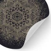 Wandtattoo Elegantes Mandala in Schwarz-Gold - Bloomery Decor - Rund 