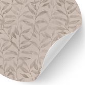 Delikate akvarelblade Wallsticker - Blød grå - Blomsterdekor - Rund 