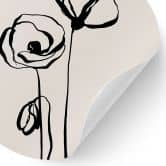 Sticker mural Line Art Deux coquelicots - Cats & Dotz - Rond 