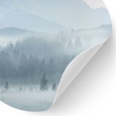 Wandtattoo Neblige Waldlandschaft im Herbst - Eisenmann - Rund 