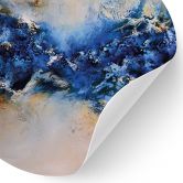 Autocollant mural Interaction bleu et or - Fedrau - Rond 