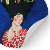 Wandtattoo Frau mit Blütenpracht im Haar - Hülya - Rund 
