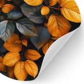 Muursticker Glinsterende bladeren in de herfst - Jaszke - Rond 