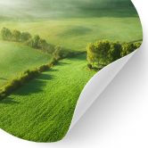 Wandtattoo Idyllische Felder im Nebel - Keller - Rund 