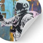 Wallsticker Astronaut med due - Kuryliuk - Rund 