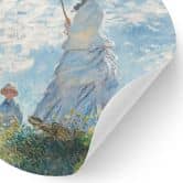 Wandtattoo Monet - Frau mit Sonnenschirm - Madame Monet und ihr Sohn - Rund 