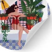 Wallsticker Ferie på balkonen - Tomljanovic - Rund 