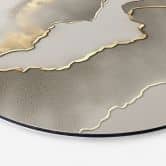 Wandbild Abstrakte Landschaft mit Metallicfarben - Alma - Alu-Dibond - Rund 