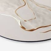 Billede Abstrakt linjekunst i guld og beige - Aluminium dibond - Alma - Rund 