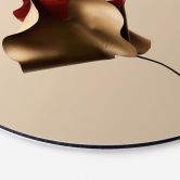 Wandbild Elegantes Blatt in Gold und Rot - Alma - Alu-Dibond Rund 