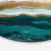Wandbild Marmor-Fluss aus Gold und Jade - Alpenglow Workshop - Alu-Dibond Rund 