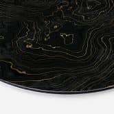 Wandbild Abstrakte Linien Schwarz-gold - Amini - Alu-Dibond Rund 