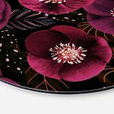 Wandbild Florale Blütenpracht in Purpurtönen - Anis Illustration - Alu-Dibond Rund 