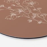 Wandbild Wildrosenstrauß Mocha-Mousse - Anis Illustration - Alu-Dibond Rund 