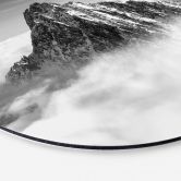 Wandbild Bergspitze über den weißen Wolken - Alu-Dibond - Rund 