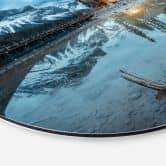 Wandbild Bergidylle am abendlichen See - Bing Li - Alu-Dibond Rund 