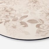 Wandbild Dahlien Shabby Chic Beige - Bloomery Decor - Alu-Dibond Rund 
