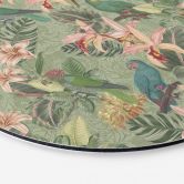 Wandbild Dschungel mit Papageien Grün - Bloomery Decor - Alu-Dibond Rund 