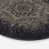 Wandbild Elegantes Mandala in Schwarz-Gold - Bloomery Decor - Alu-Dibond Rund 