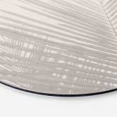 Wandbild Palmenblätter in Leinenoptik - Bloomery Decor - Alu-Dibond Rund 