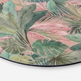 Wandbild Tropenblätter im Dschungel Rosa - Bloomery Decor - Alu-Dibond Rund 