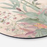 Wandbild Tropische Idylle mit Kolibri Apricot - Bloomery Decor - Alu-Dibond Rund 