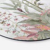 Wandbild Tropische Idylle mit Kolibri Blau - Bloomery Decor - Alu-Dibond Rund 