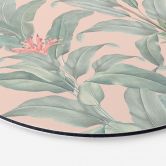 Wanddecoratie Urban Jungle Tropische Bladeren Roze - Bloemdecoratie - Alu-Dibond Rond 